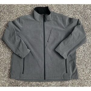 Pulse Men's Ski Jacket Coat Sz L Silver/Grey Soft Shell Full Zip Stretch